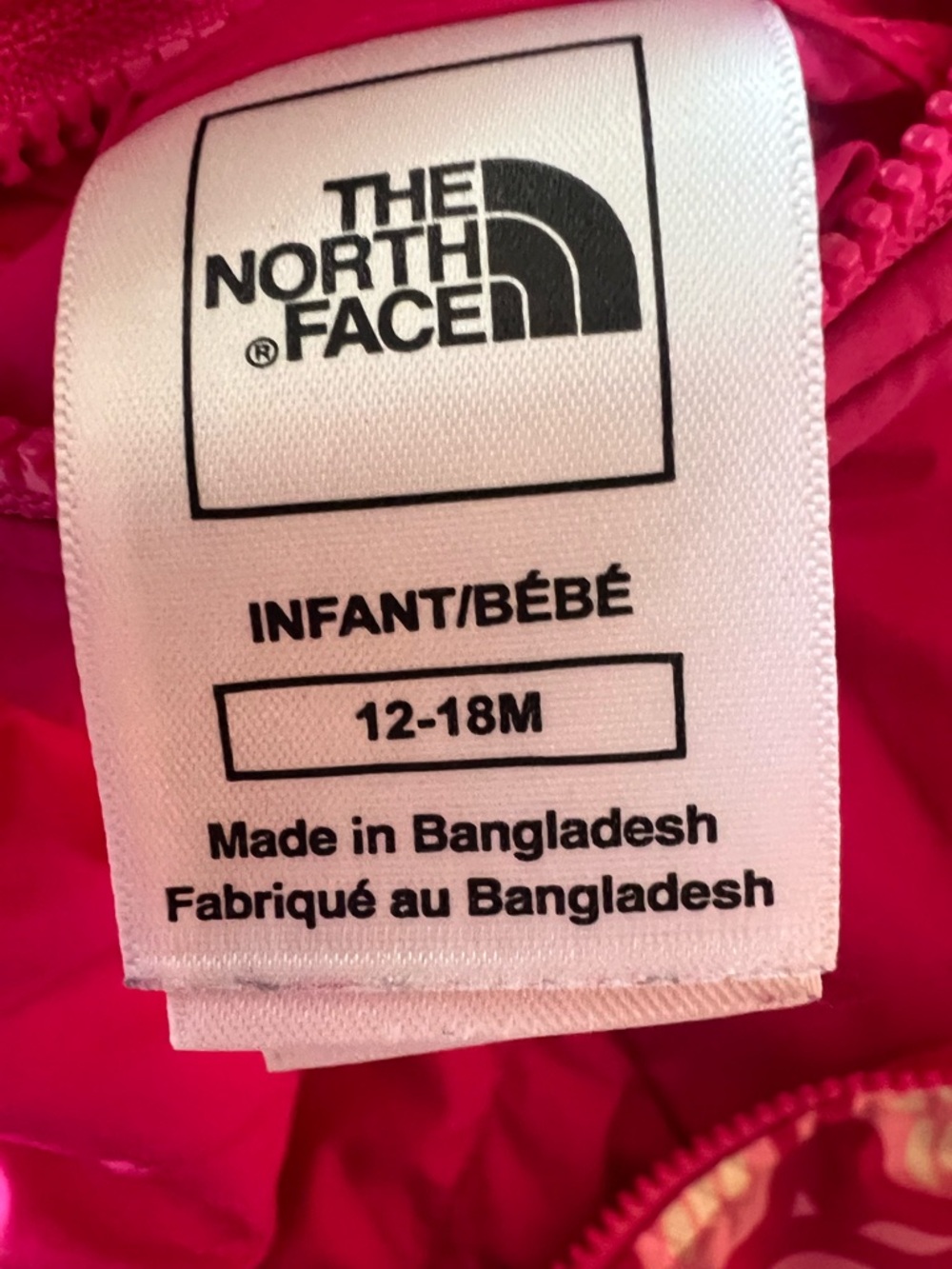 The North Face Baby Perrito Reversible Jacket 12-18M Pink Hooded Puffer Coat - Picture 6 of 9